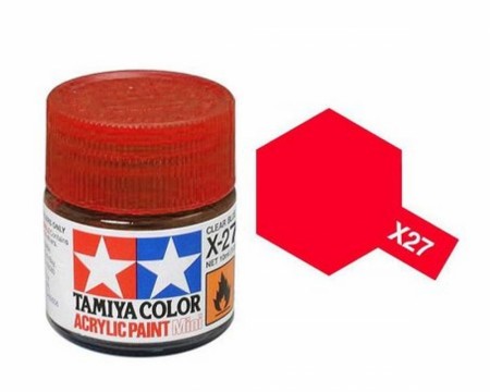 X-27 Clear Red Blank Mini 10ml Tamiya Akrylmaling