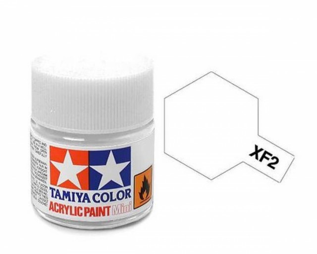 Tamiya akrylmaling. Modell XF-2 Flat White Mini 10ml