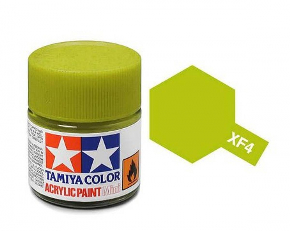 Tamiya akrylmaling. Modell XF-4 Yellow Green Mini 10ml