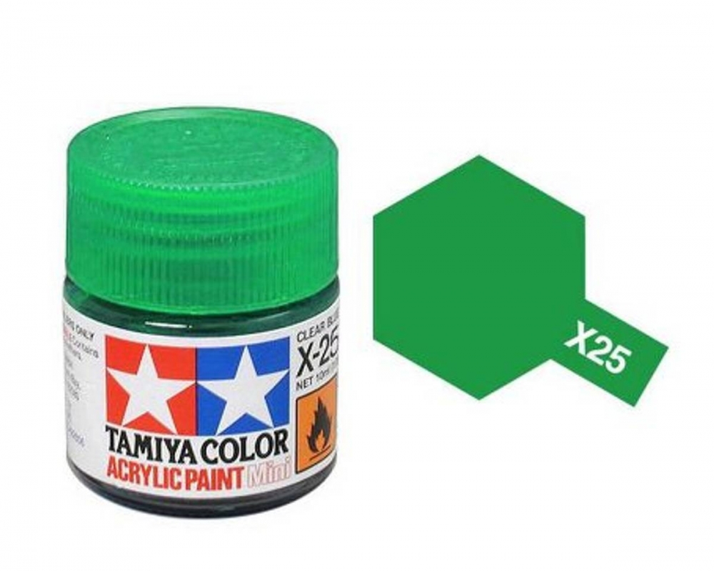 X-25 Clear Green Blank Mini 10ml Tamiya Akrylmaling