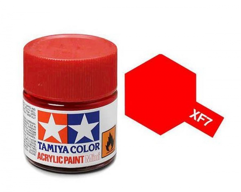 Tamiya akrylmaling. Modell XF-7 Flat Red Mini 10ml