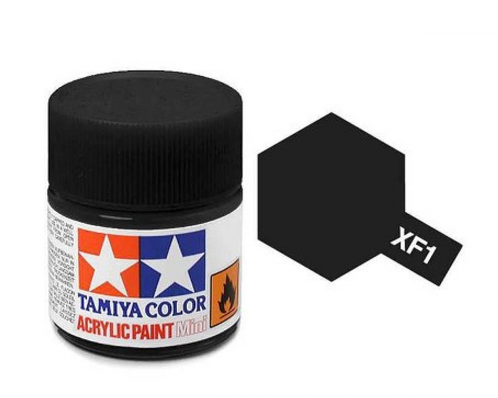 Tamiya akrylmaling. Modell XF-1 Black Matt Mini 10ml