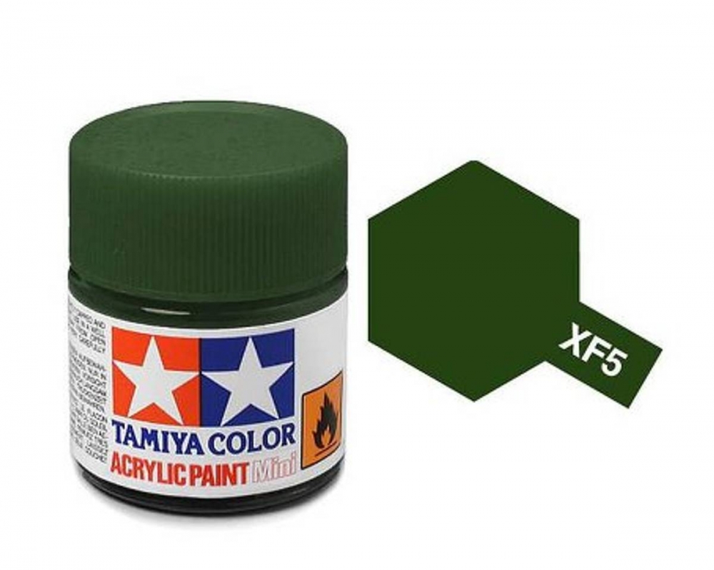 Tamiya akrylmaling. Modell XF-5 Flat Green Mini 10ml