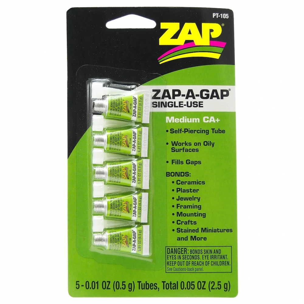 ZAP's mest allsidige limprodukt. Binder nesten alt av materialer. Lynlim som kan også kan brukes til å tette sprekker og fylle hull.